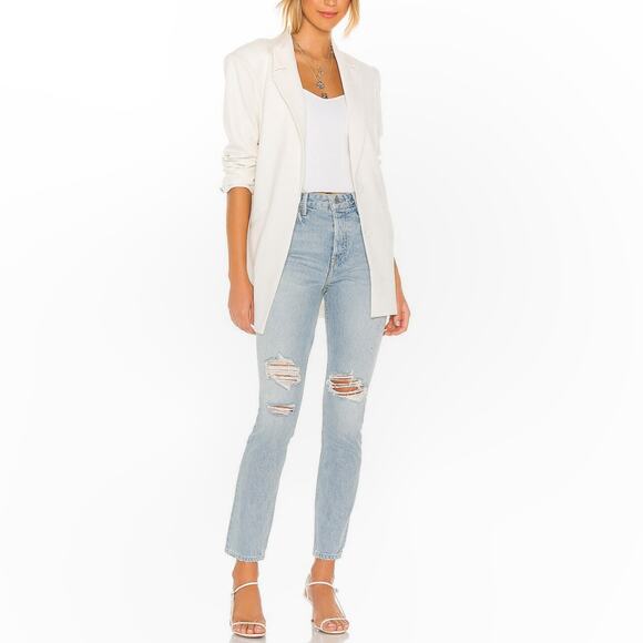 GRLFRND Karolina distressed skinny leg high waist jeans in Don't Speak Sz 25 NEW - Picture 8 of 8